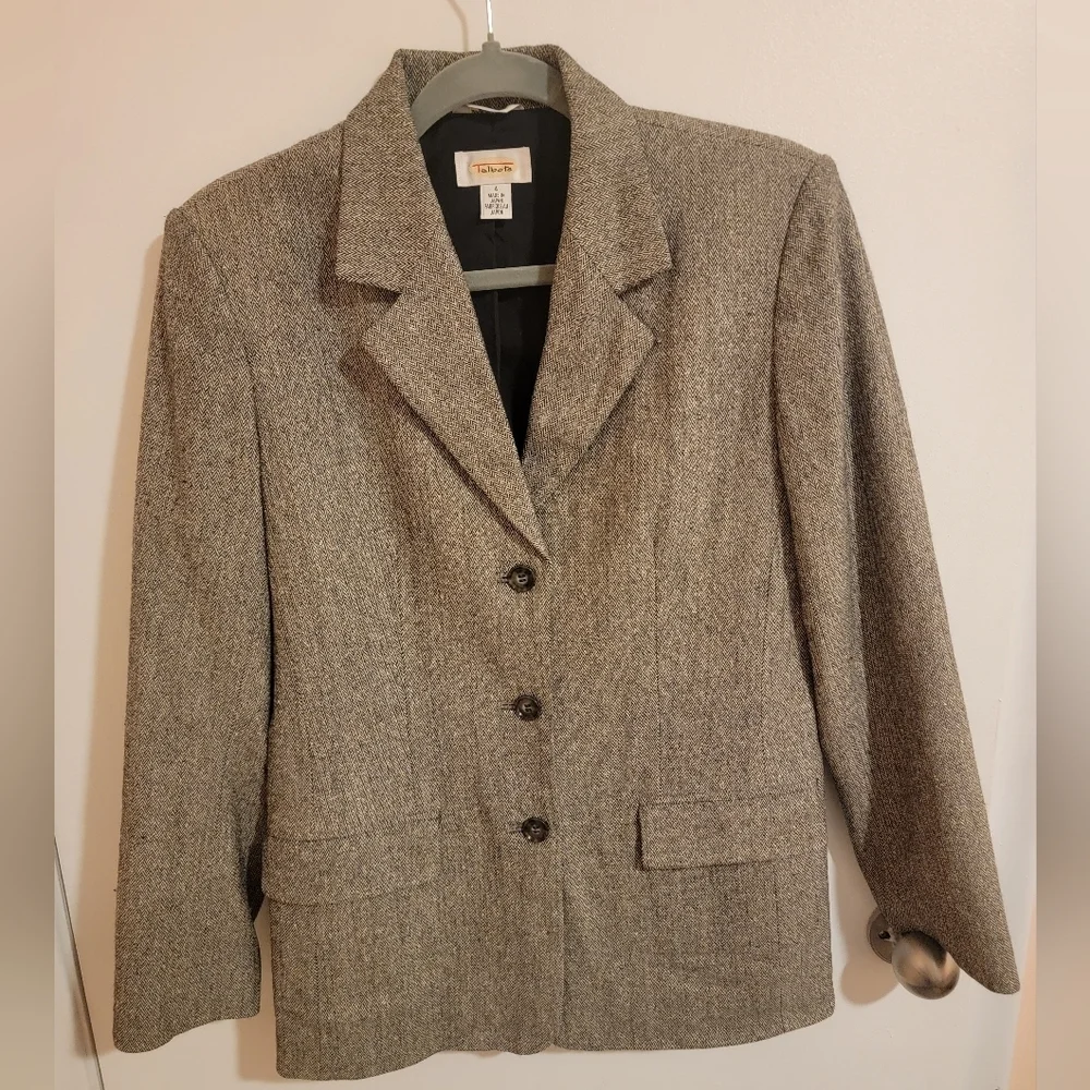 TALBOTS Blazer Size 4 Silk Wool Blend Academia Quiet Luxury Preppy Professional